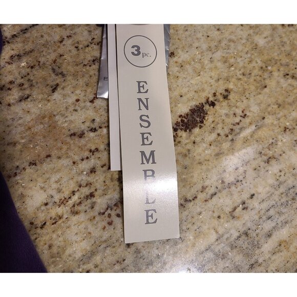 New! Vtg DRESS BARN Sz 8 Purple Silk 3 Piece Blouse, Tank & Pant Set Pleated - Picture 12 of 16